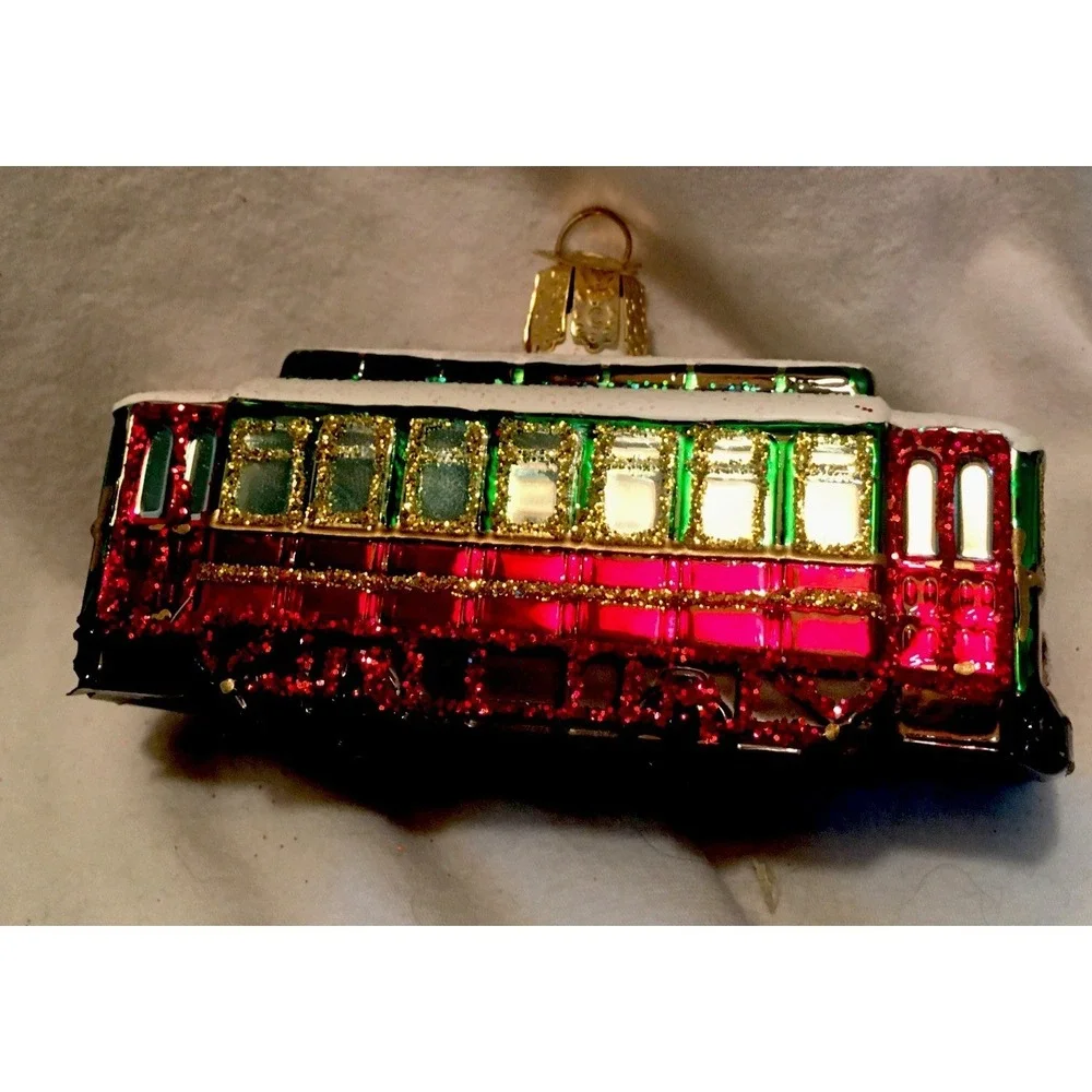 Christmas Ornament 2007 Old World‎ Christmas Cable Car with Box EUC